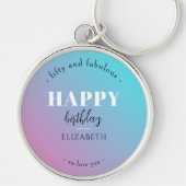 Verjaardag Minimalistisch design in pastelkleuren Sleutelhanger (Voorkant)