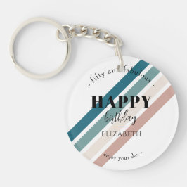 Verjaardag Minimalistisch design in pastelkleuren Sleutelhanger
