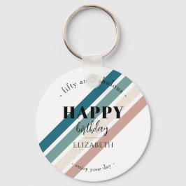 Verjaardag Minimalistisch design in pastelkleuren Sleutelhanger