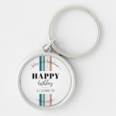 Verjaardag Minimalistisch design in pastelkleuren Sleutelhanger (Voorkant)