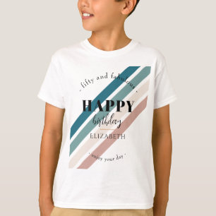Verjaardag Minimalistisch design in pastelkleuren T-shirt
