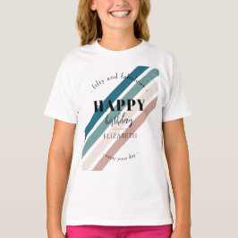 Verjaardag Minimalistisch design in pastelkleuren T-shirt