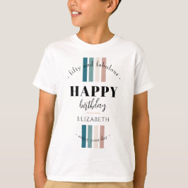Verjaardag Minimalistisch design in pastelkleuren T-shirt