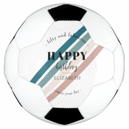 Verjaardag Minimalistisch design in pastelkleuren Voetbal