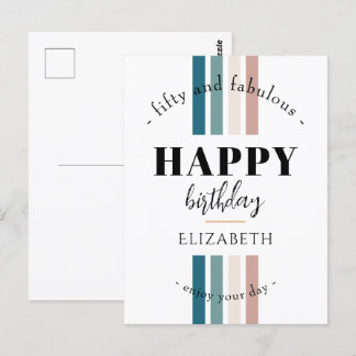 Verjaardag Minimalistisch ontwerp in pasteltinten Briefkaart