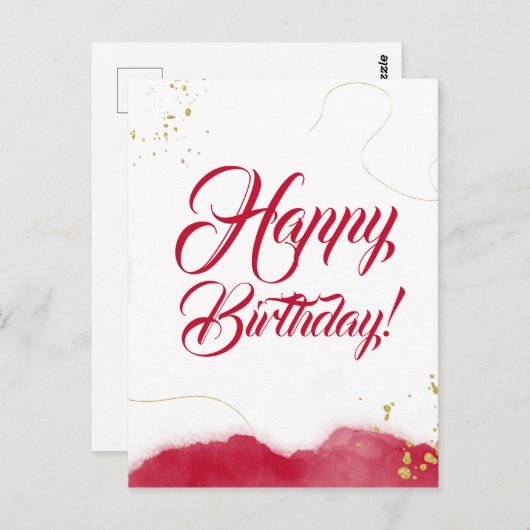 Verjaardag minimalistische abstracte moderne vormg briefkaart (Voorkant / Achterkant)
