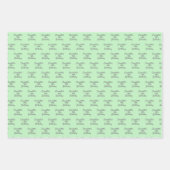 Verjaardag mint groen grijs naamschrift inpakpapier vel (Voorkant 2)