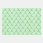 Verjaardag mint groen grijs naamschrift inpakpapier vel (Voorkant)