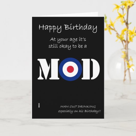 Verjaardag Mod humor kaart (Gele Bloem)