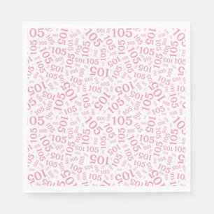 Verjaardag Modern 105 Nummer Patroon Roze/Wit Servet