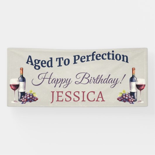 Verjaardag Modern Eenvoudig Elegant Spandoek (Horizontaal)