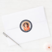 Verjaardag Modern Preppy Aangepaste Foto Ronde Sticker (Envelop)