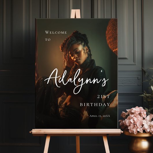 Verjaardag moderne foto welkom poster