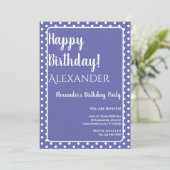 Verjaardag Moderne Paarse maagdenpalmstippen Kaart (Staand voorkant)