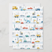 Verjaardag moderne transporttrucks en auto's kaart (Achterkant)