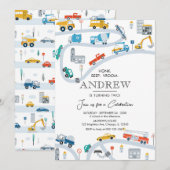 Verjaardag moderne transporttrucks en auto's kaart (Voorkant / Achterkant)