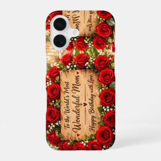 Verjaardag Moeder Rode Rozen iPhone 16 Hoesje