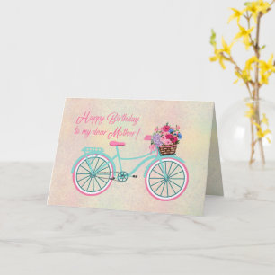 Verjaardag Moeder Vintage Fiets Bloemen Kaart