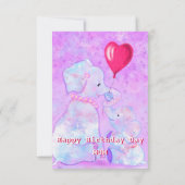 Verjaardag Moeder's Kaart Olifant Moeder en Baby (Achterkant)