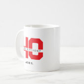 Verjaardag Mok met aangepaste leeftijd en naam (Voorkant links)