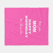 Verjaardag MOM Chic Script Girly Elegant Pink Fleece Deken (Voorkant (Horizontaal))
