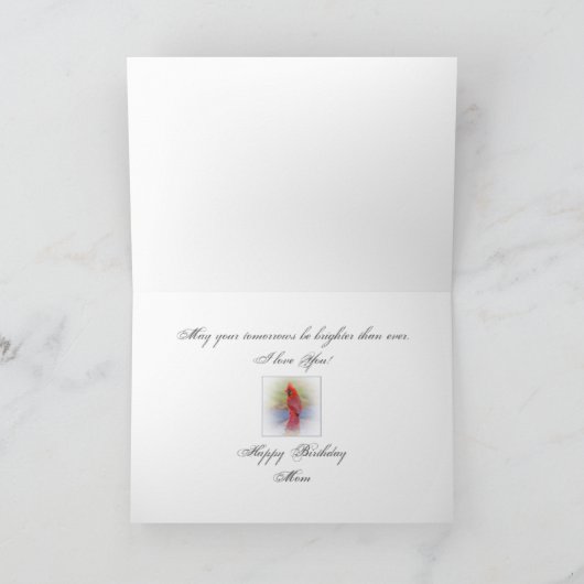 Verjaardag MOM, Rode Kardinalen, Vogels, Natuur Kaart (Binnen)