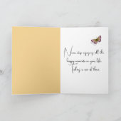 Verjaardag Monarch Vlinder op Wildflower Kaart (Binnen)