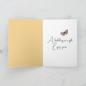 Verjaardag Monarch Vlinder op Wildflower Kaart (Binnen)