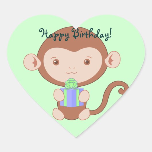 Verjaardag Monkey Stickers (Voorkant)