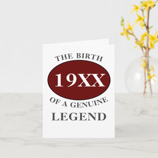 Verjaardag Monogram Initiaal Naam Jaar Legend Humo Kaart (Gele Bloem)