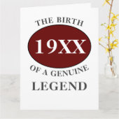 Verjaardag Monogram Initiaal Naam Jaar Legend Humo Kaart (Gele Bloem)