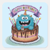 Verjaardag Monster Sticker Set (Voorkant)