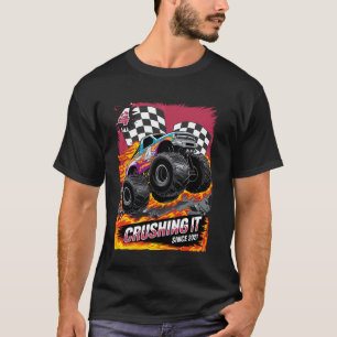 Verjaardag Monstertruck 4 jaar oude jongens 4e fee T-shirt