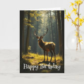 Verjaardag Mooi hert Sunny Forest Kaart (Gele Bloem)