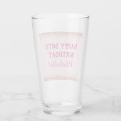 Verjaardag Mooie Roze Kleurrijke Confetti Pint Glas (Achterkant)