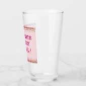 Verjaardag Mooie Roze Kleurrijke Confetti Pint Glas (Links)