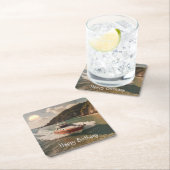 Verjaardag motorboot kartonnen onderzetters (Insitu)