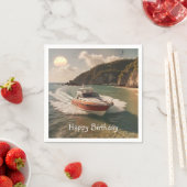 Verjaardag motorboot servet (Insitu)