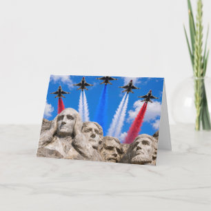 Verjaardag Mount Rushmore Gevechtsvliegtuig Overvl Kaart