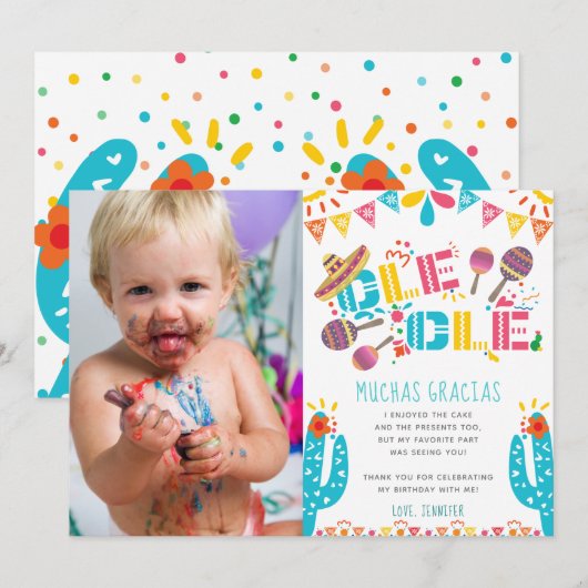 Verjaardag Muchas Gracias Fiesta Bedankt Card