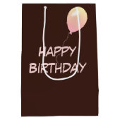 Verjaardag Muis Dragen van een Roze Robe en Slippe Medium Cadeauzakje (Achterkant)