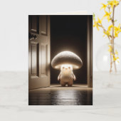 Verjaardag Mushroom Munchkin gloeien in een deurop Kaart (Gele Bloem)
