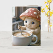 Verjaardag Mushroom Munchkin Roeren Morning Coffee Kaart (Gele Bloem)