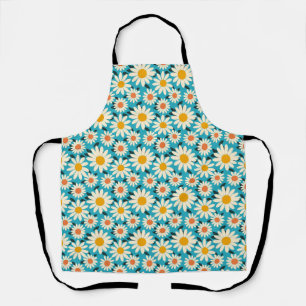 Verjaardag Naadloze Witte en Oranje Daisy Flower Schort