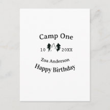 Verjaardag naam datum campingavontuur