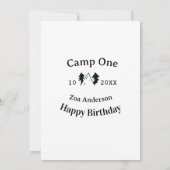 Verjaardag naam datum campingavontuur één kaart (Achterkant)