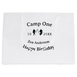 Verjaardag naam datum campingavontuur groot cadeauzakje