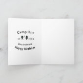 Verjaardag naam datum campingavontuur kaart (Binnen)