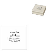 Verjaardag naam datum campingavontuur rubberstempel (Gestempeld)