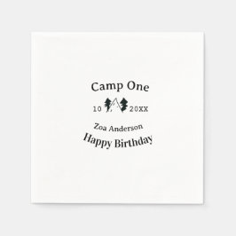 Verjaardag naam datum campingavontuur servet
